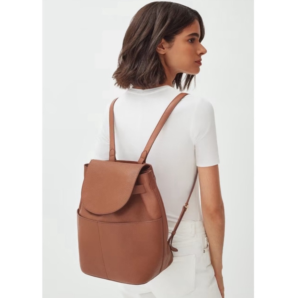 Cuyana Leather Backpack Brown/Caramel